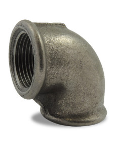 COUDE FEMELLE-FEMELLE - FONTE MALLEABLE NOIRE