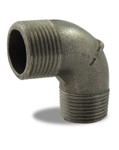 Coude 90° 2 voies male/male noire