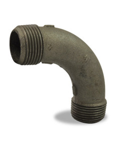 Courbe à grand rayon à 90° male/male noire en fonte malléable