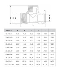 Té égal plastique PE 90°