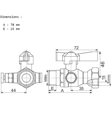 Robinet compteur MF droit à purge 3/4" - Discount Plomberie