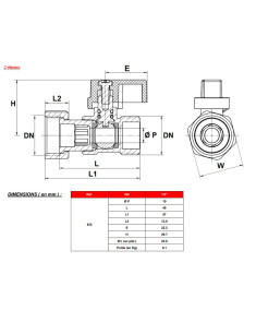Vanne écrou libre M/F 1/2" Poignée / papillon- Discount Plomberie