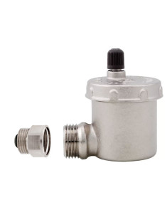 Purgeur équerre 1/2"M + clapet d'isolement